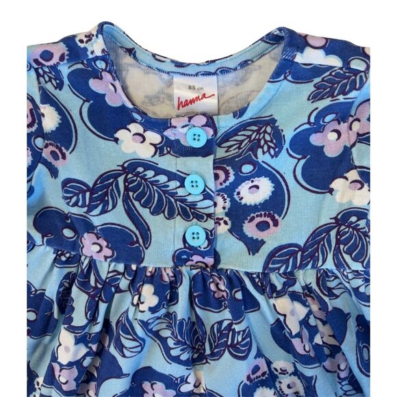 Hanna Andersson Blue and Purple Flowered Dress, size 2T/85 cm - Picture 2 of 2